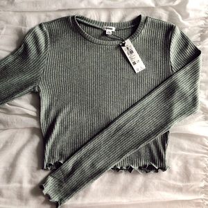 NWT!!! Garage sage green ribbed long sleeve!!